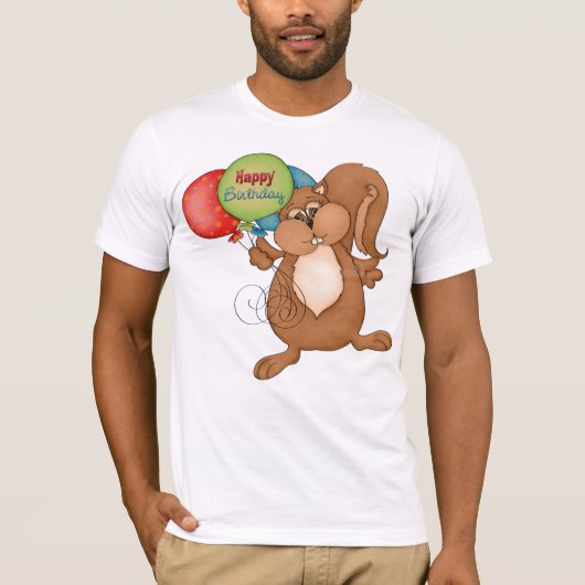 Happy Birthday Squirrel Mannen T-Shirt (Voorkant)