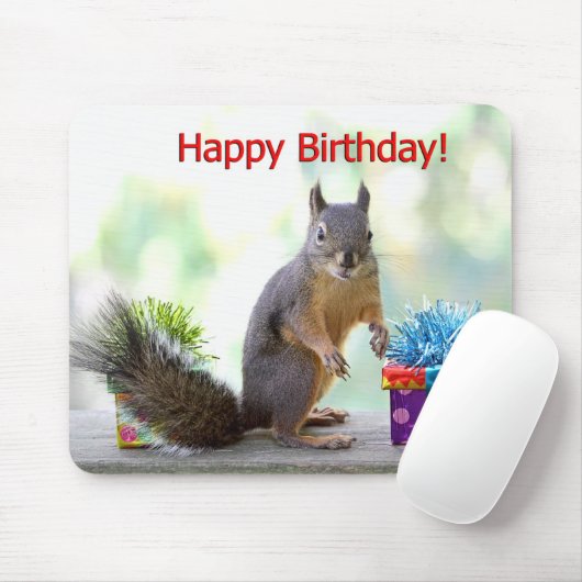 Happy Birthday Squirrel Muismat (Met muis)