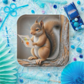 Happy Birthday Squirrel Papieren Bordje (Feest)