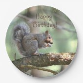 Happy Birthday Squirrel Papieren Bordje (Voorkant)