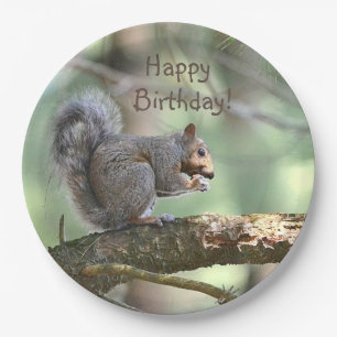 Happy Birthday Squirrel Papieren Bordje