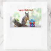 Happy Birthday Squirrel Rechthoekige Sticker (Tas)