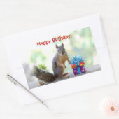 Happy Birthday Squirrel Rechthoekige Sticker (Envelop)