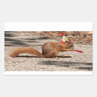 Happy Birthday Squirrel Rechthoekige Sticker