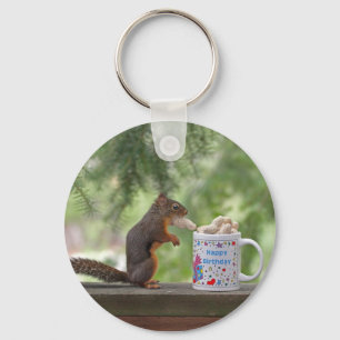 Happy Birthday Squirrel Sleutelhanger