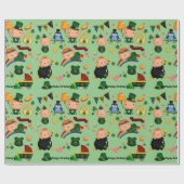 Happy Birthday St. Patrick's Day Cadeaupapier (Vlak)