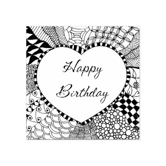 Happy Birthday Stamp Rubberstempel (Afrduk)