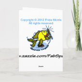 Happy Birthday stand-up Fish grappige roze kaart (Achterkant)