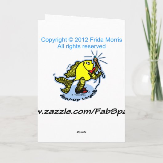 Happy Birthday stand-up Fish grappige roze kaart (Achterkant)