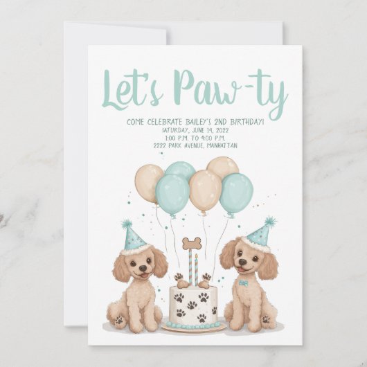 Happy Birthday Standaard Poedel Honden Kaart (Voorkant)