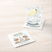 Happy Birthday Standaard Poedel Honden Kartonnen Onderzetters (Insitu)