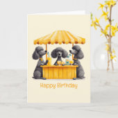 Happy Birthday Standaard Poedel Honden Lemonade St Kaart (Gele Bloem)