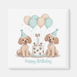 Happy Birthday Standaard Poedel Honden Magneet