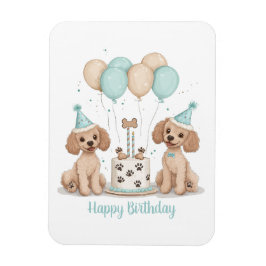 Happy Birthday Standaard Poedel Honden Magneet