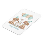 Happy Birthday Standaard Poedel Honden Magneet (Linkerzijde)