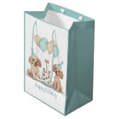 Happy Birthday Standaard Poedel Honden Medium Cadeauzakje (Voorkant Gekanteld)