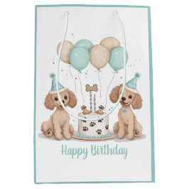 Happy Birthday Standaard Poedel Honden Medium Cadeauzakje