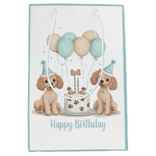 Happy Birthday Standaard Poedel Honden Medium Cadeauzakje