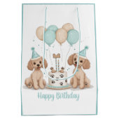 Happy Birthday Standaard Poedel Honden Medium Cadeauzakje (Achterkant)