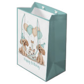 Happy Birthday Standaard Poedel Honden Medium Cadeauzakje (Achterkant Gekanteld)