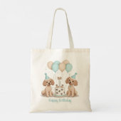 Happy Birthday Standaard Poedel Honden Tote Bag (Achterkant)