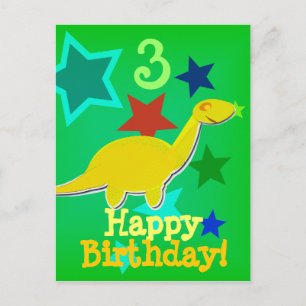 Happy Birthday Star Dinosaur Briefkaart