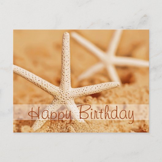 Happy Birthday Starfish Briefkaart (Voorkant)