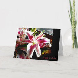 Happy Birthday ~ Stargazer Lily Kaart