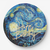 Happy Birthday, Starry Night fine art, Papieren Bordje (Voorkant)
