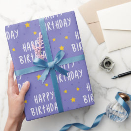 Happy Birthday Stars Cadeaupapier