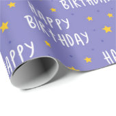 Happy Birthday Stars Cadeaupapier (Rol Hoek)