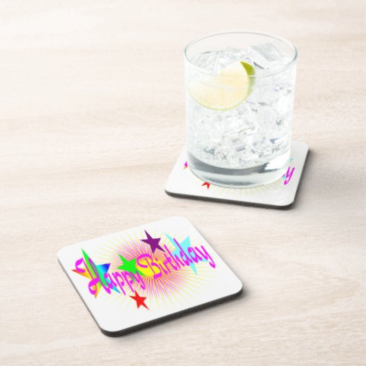 "HAPPY BIRTHDAY" STARS DRANKJES ONDERZETTER (Rechterzijde)