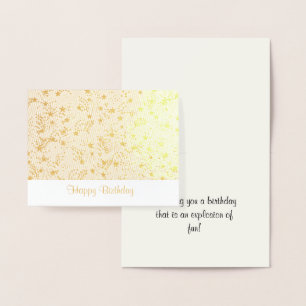 Happy Birthday, Stars en Fireworks Folie Kaarten