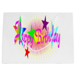 "HAPPY BIRTHDAY" STARS GROOT CADEAUZAKJE