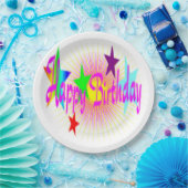 "HAPPY BIRTHDAY" STARS PAPIEREN BORDJE (Feest)