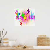"HAPPY BIRTHDAY" STARS POSTER (Keuken)