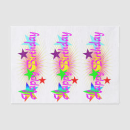 Happy Birthday & Stars Tissuepapier