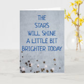 **HAPPY BIRTHDAY ** STARS ZULLEN VANDAAG KORTEREN KAART (Gele Bloem)