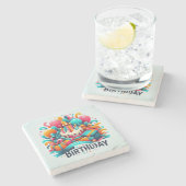 Happy Birthday Stenen Onderzetter (Zijkant)