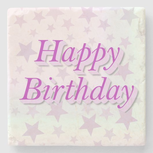 Happy Birthday!! Stenen Onderzetter (Voorkant)