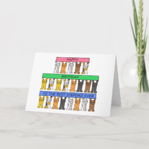 Happy Birthday Stepdad Cartoon Cats Kaart