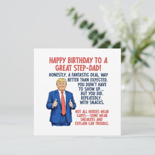 Happy Birthday Stepdad Kaart (Staand voorkant)