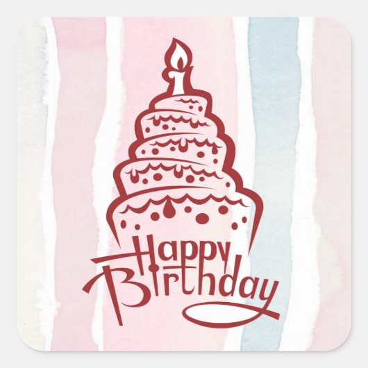 Happy Birthday Sticker (Voorkant)