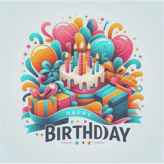 Happy Birthday Sticker (Voorkant)