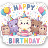 Happy Birthday Sticker (Voorkant)