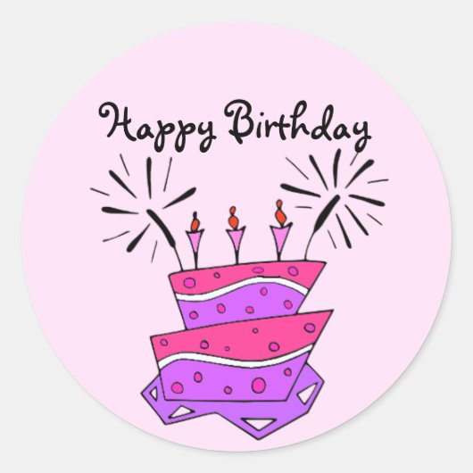 Happy Birthday Sticker (Voorkant)
