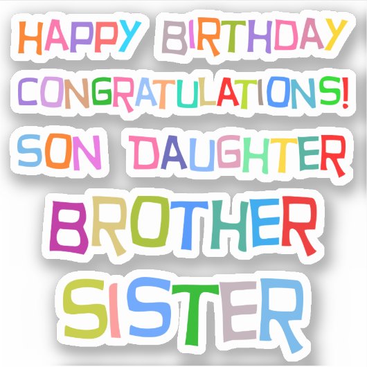 Happy Birthday Sticker (Voorkant)