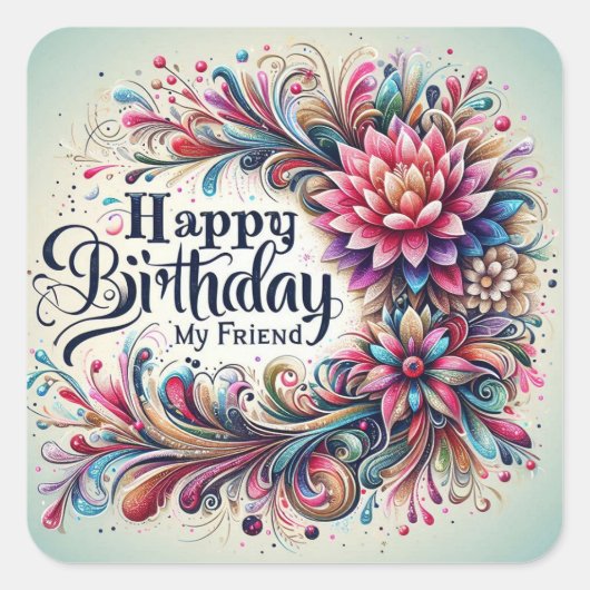 Happy Birthday sticker (Voorkant)