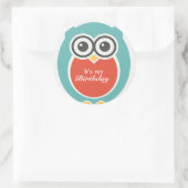 Happy Birthday Sticker Cute Baby Owl Cartoon (Tas)