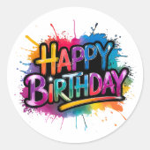 Happy Birthday Sticker Design (Voorkant)